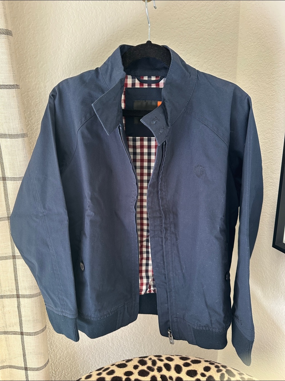 Kids Ben Sherman Harrington Jacket Navy Blue